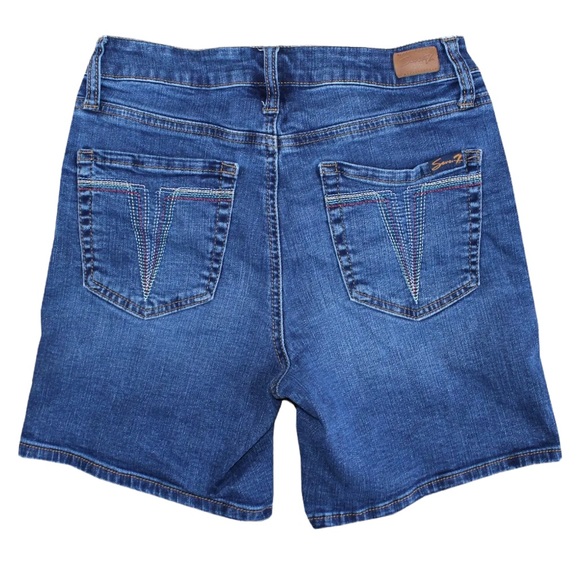 Women's Seven 7 Jeans "Weekend" Navy Blue Denim Jean Shorts Size 4 - Picture 2 of 2